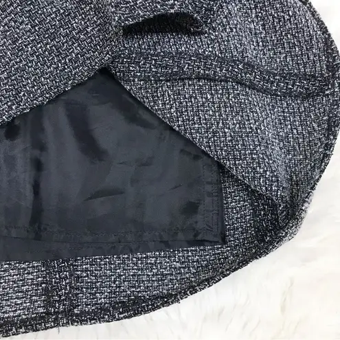 Nic+Zoe  Button Front Tweed Midi Skirt Gray A-Line Double Breasted Career‎ Size 6 - Image 7