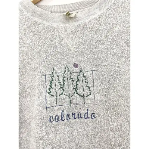 Vintage Colorado Embroidered Sweatshirt size L Terrycloth Made in USA Size L