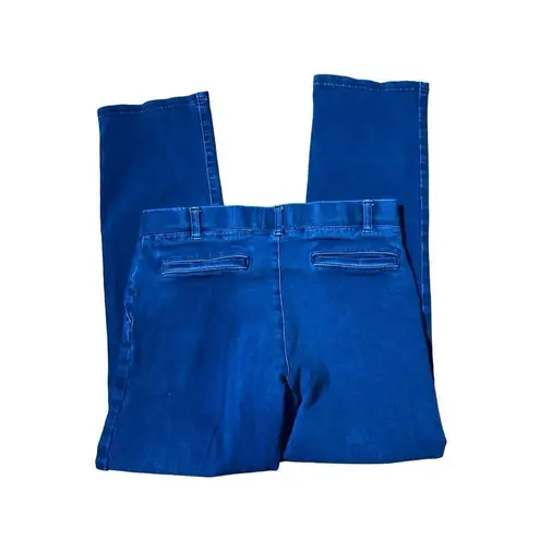 Betabrand Women’s Jeans Yoga Mid Rise Slim Straight Fit Dark Wash Pull-On Size M