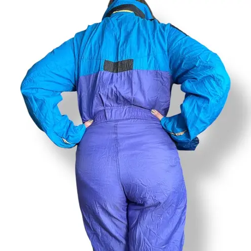 Vintage 90s Inside Edge Purple Blue One Piece Ski Suit Youth XL Womens Fit Snow Size M