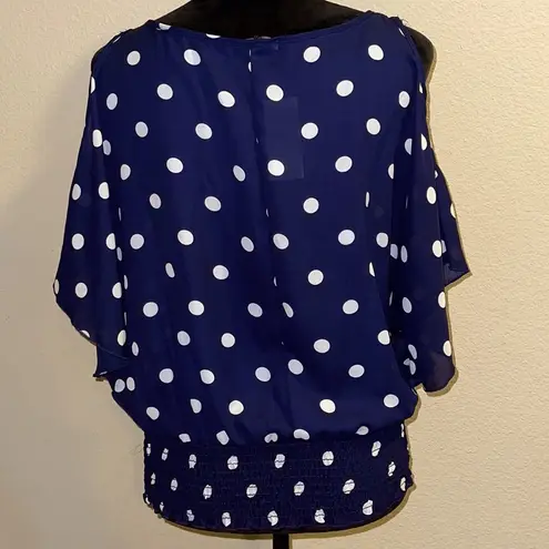 Papaya Navy Blue & White Polka Dot Blouse