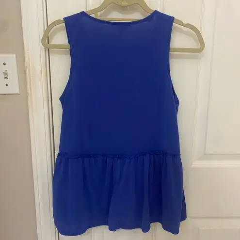 Moa Moa V-Neck Swing Tank Top with Ruffle Detail