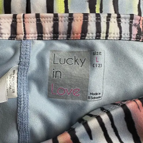 Lucky in Love Tennis Golf Skirt Skort Athletic Animal Print Sporty Going Wild Blue Size L