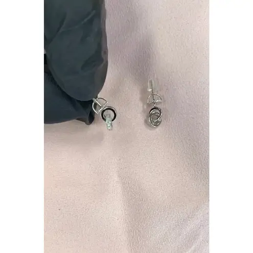 .925 Silver Moissanite Circle Drop Earrings