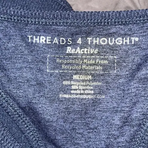 Threads 4 Thought THREADS 4 THOUGHT KENSI RIB SPORTS BRA NAVY BLUE RACERBACK WOMEN MEDIUM NEW