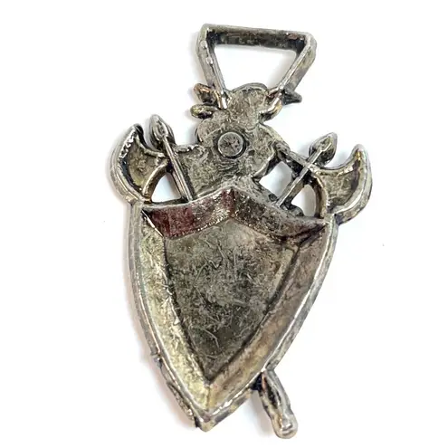 Armor Lion Shield Axe Coat Of Arms Warrior Watch Fob Pendant A519
