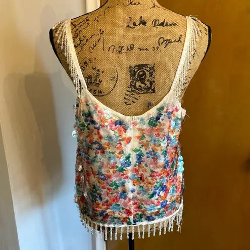 Fun and flirty beaded and sequined tank Size L