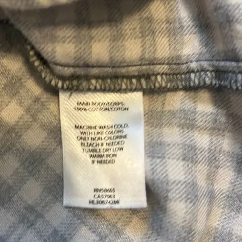 Treasure & Bond EUC Grey Cream Plaid Long Sleeve Button Down Hoodie Sz XS