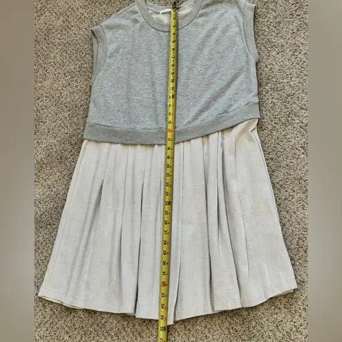 Ces Femme Grey Pleated Mini Dress Clean Girl Athleisure Preppy Casual L Gray Size L