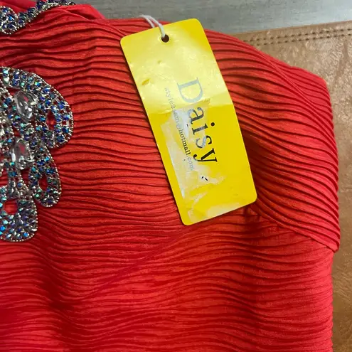 Red Halter Dress with Beaded Embellishments Size L