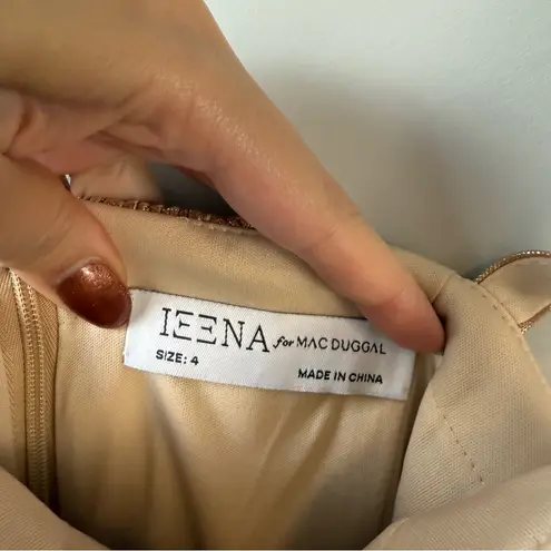 Mac Duggal 27062 Tiered Metallic Midi Dress Gold 4