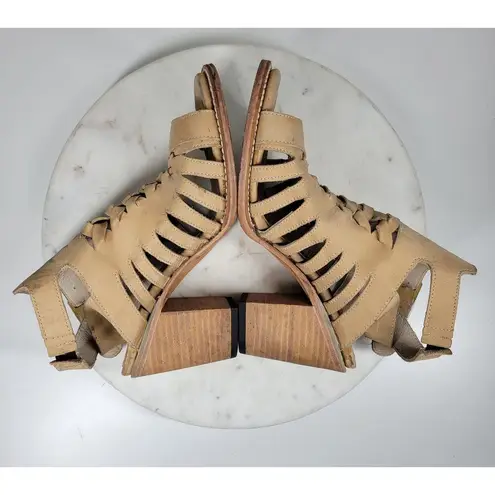 FREEBIRD by Steven Bongo Sandals Womens 10 Taupe Leather Suede Gladiator Strappy