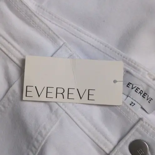 Evereve NWT White Ever Wide Leg Pants Exposed Button Fly Cotton Blend Size 27