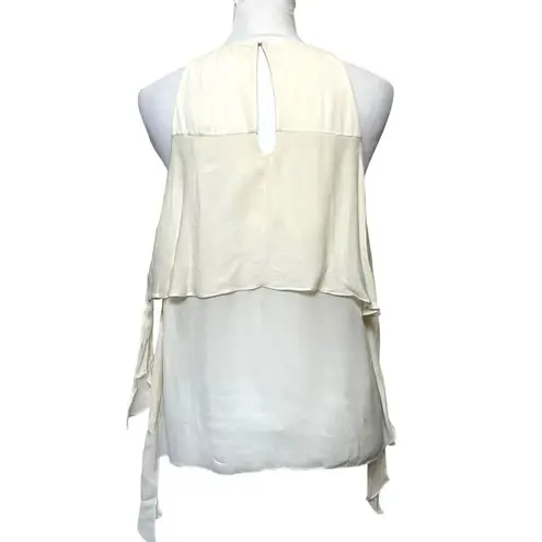 Ramy Brook Penelope 100% Silk Cold Shoulder Top Women’s Medium White Summer New
