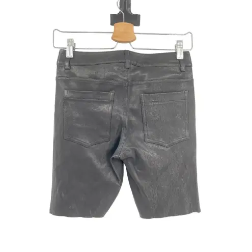 Alice + Olivia  Leather Bermuda Shorts Longer Length Black Size‎ 4