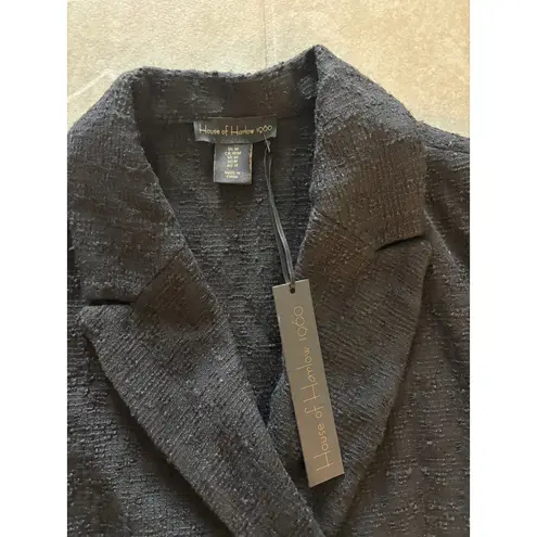 House of Harlow 1960 Dress Womens Medium Black Tweed Career Quiet Luxury Preppy Black