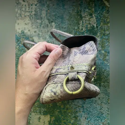 Adrienne Vittadini leather snakeskin satchel handle purse