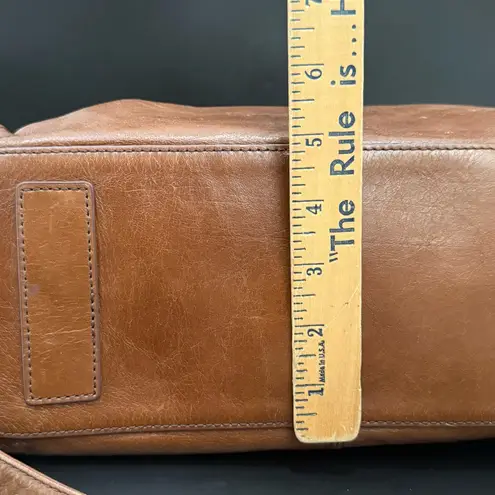 HOBO International Copula Woodlands Brown Leather Whipstitched Satchel Crossbody