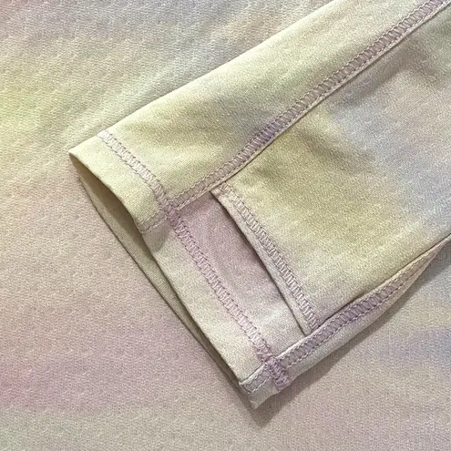 🎈CALIA Pastel Watercolor 1/4 Zip Long Sleeve Thumbholes Pullover Top Medium Pink