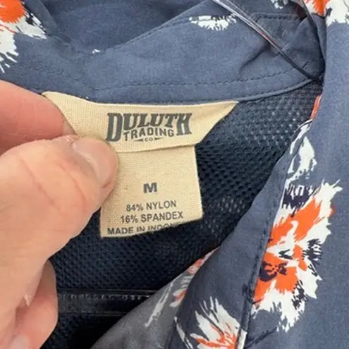 Duluth Trading Sidewinder Vented Outdoor Shirt Womens M Blue Floral Nylon Size M