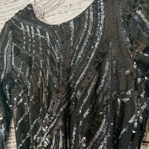 EXPRESS  Silver and Black Sequin Mini Dress, EUC, Size 2, MSRP $128