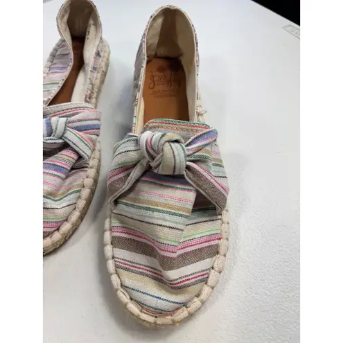 Jellypop Espadrille Slip On Flats Woven Striped Bow Women's Size 8.5M Shoes