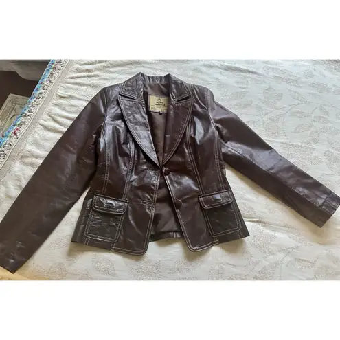 Guns and Leather Argentinian Jacket Fits a Women's Small, Maroon Red