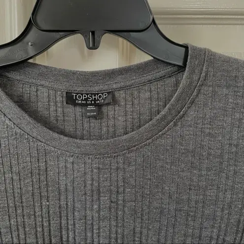 Topshop   ribbed grey short sleeved top
