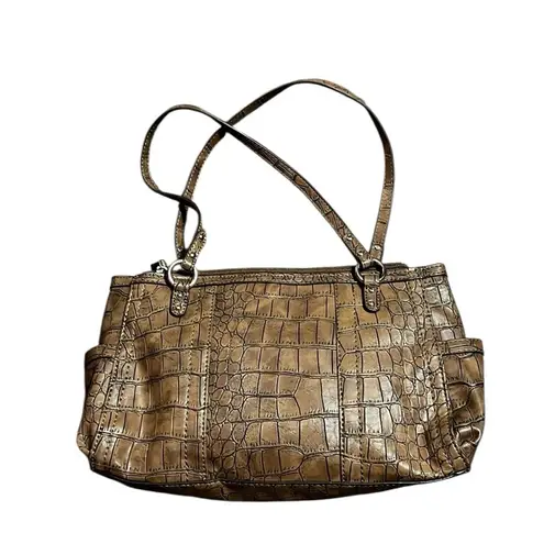 Relic Y2K Vintage Brown Crocodile-Embossed Shoulder Bag