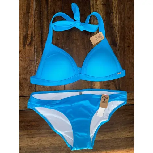 PINK - Victoria's Secret Victoria's Secret PINK Push Up Triangle Bikini Top & Bottom Swim Set Blue S