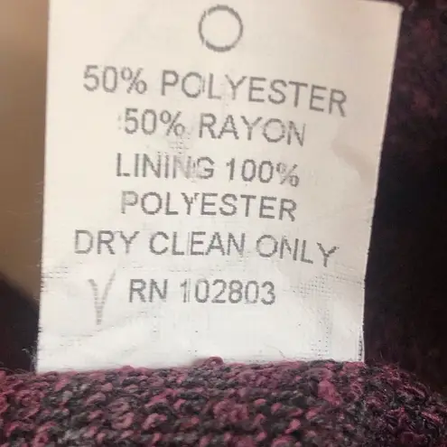 Briggs New York Vintage Briggs Jacket Coat Women’s Size Large Deep Plum