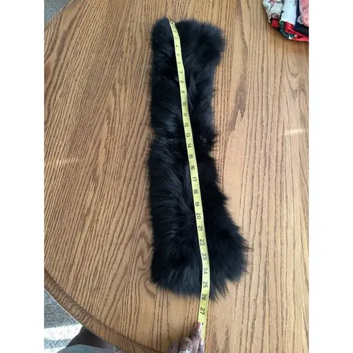 Ladies Women’s Genuine Fur? Collar Scarf Stole Vintage 60 Winter Neck Warmer S Black