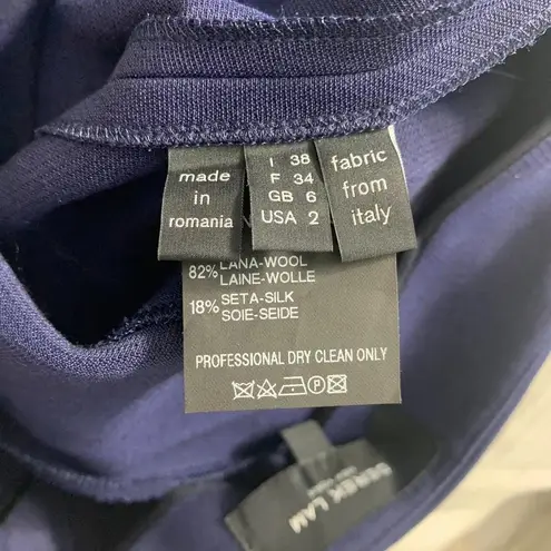 Derek Lam ‎ Contrast-Seam Flare Trousers Navy Blue