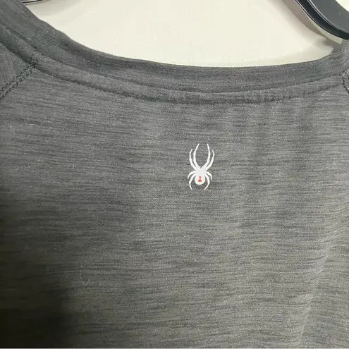 Spyder long sleeve brushed active top dark gray women’s size XXL zipper pocket