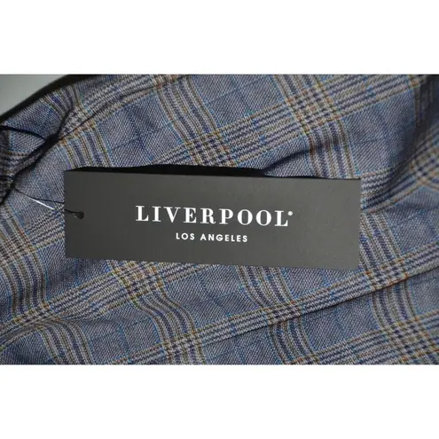 Liverpool NWT Boyfriend Blazer Womens 2X Blue Khaki Plaid Jacket Academia Preppy