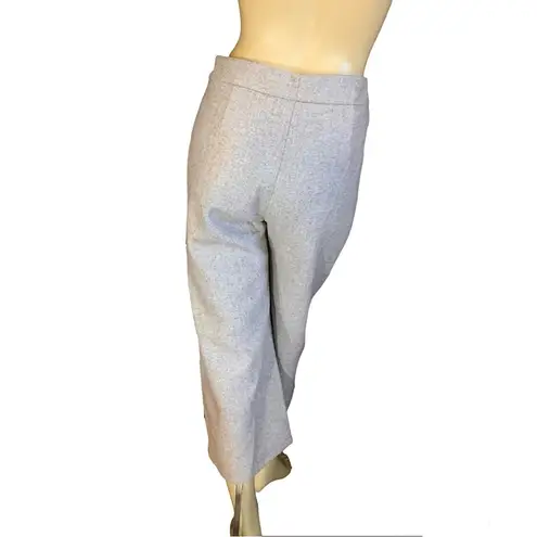 HAUTE COUTURE BEIGE HERRINGBONE PATTERN WIDE LEG GAUCHO PANTS (S)