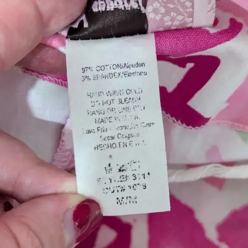 Vintage Y2K Floral Coquette Tea Party Dress Fit Flare Pink Dollcore Dainty Tank Size M