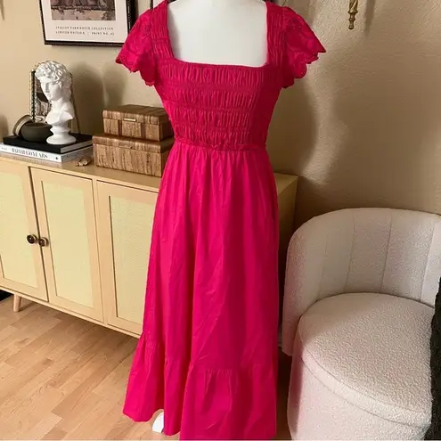 Jason Wu Hot Pink Cutout Open Back Eyelet Midi Summer Dress Size Small