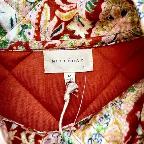 MELLODAY NWT  Quilted Paisley Print Boho Coat