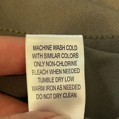 Bobi Los Angeles Womens Button Front Shirt Military XS Green Long Sleeve Cotton