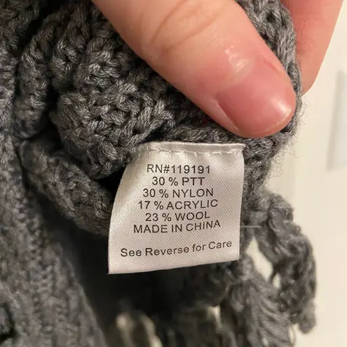 NWOT Josephine by for Joseph women’s gray thick knit tie tassel poncho sweater Size undefined