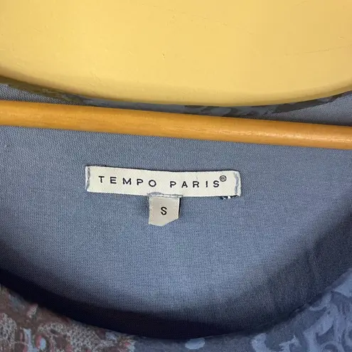 Tempo Paris Layered Whimsical Ornate Flutter Dress Size Small Blue Formal Wear