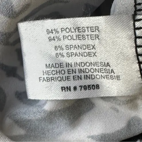 Violet+Claire Flutter Sleeve Top Womens XL Black White Animal Print Maximalist