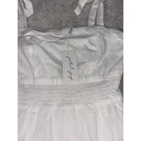 Petal and Pup urmi midi dress white bow lined pockets small NWT Bride