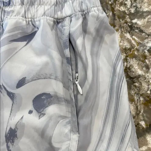 FILA  Gray and White Athletic Shorts with Reflective Finish