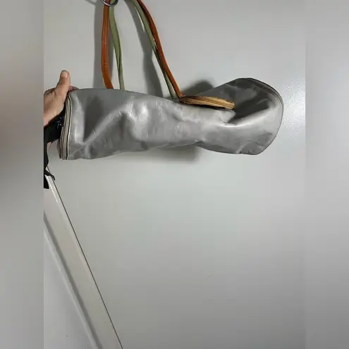 Carol Hearty vintage one if a kind, gray, genuine leather art bag, handbag Gray