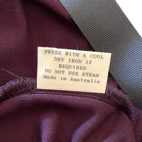 Alannah Hill Vintage Wine Purple Spaghetti Strap Midi Sheath Dress with Sash