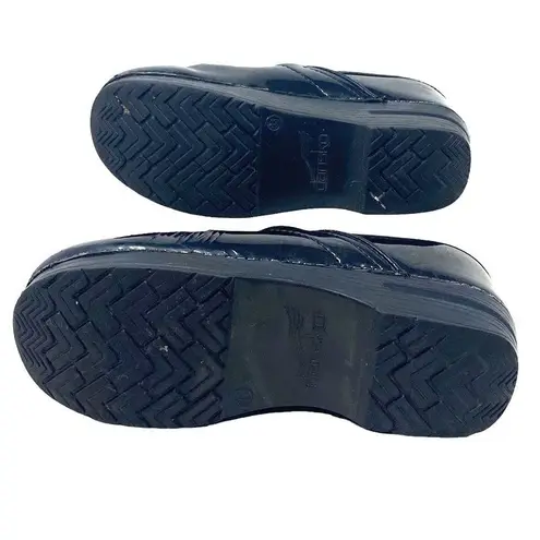 Dansko Black Patent Professional Nursing Clogs Shoes ~ Women's Size 38