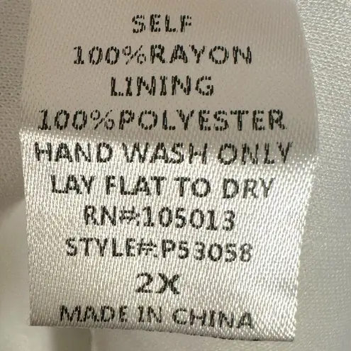 Savanna Jane Bohemian Embroidered Flutter Sleeve Romper Plus Size 2X Summer White