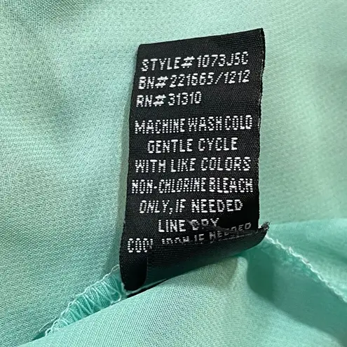 by & by | Sheer Chiffon Sleeveless Mint w/ Stripes Button Down Blouse | Medium Green